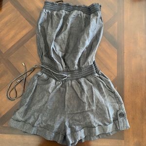 Strapless Dark Denim Romper